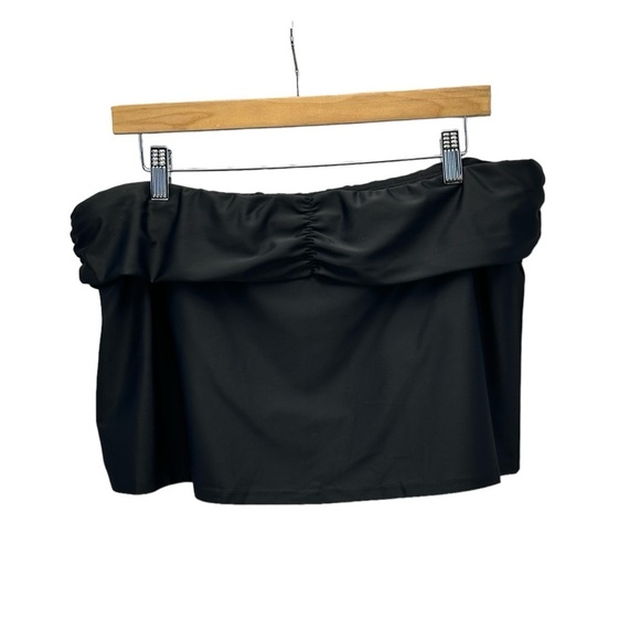 DKNY Shirred Waist Swim Skirt - Black - size XL - Picture 2 of 10